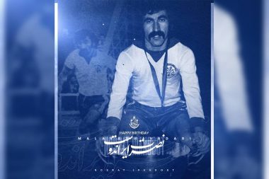 پوستر باشگاه ملوان برای تبریک تولد نصرت ایراندوست